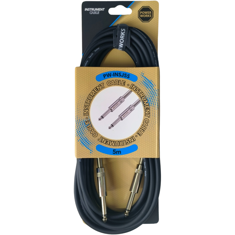 PowerWorks PW-INSJ5S 5M Instrument Cable-Silver Monojack