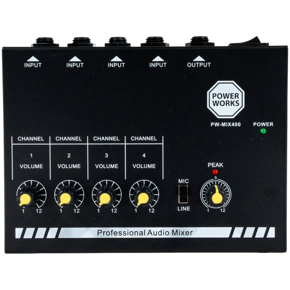 PowerWorks PW-MIX-400 4-channel Mini Audio Mixer - Image 2
