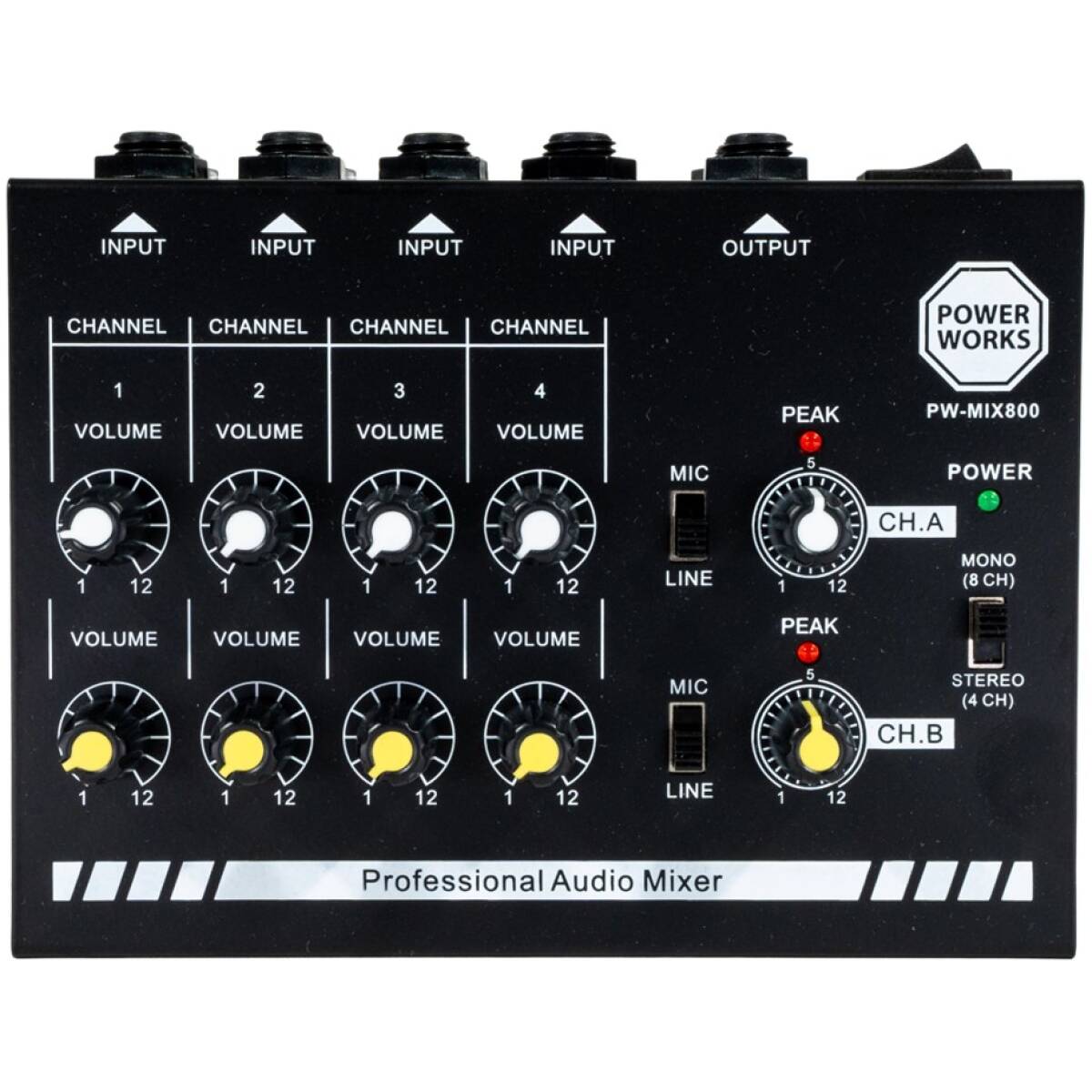 PowerWorks PW-MIX-800 8-Channel Mini Audio Mixer - Image 2
