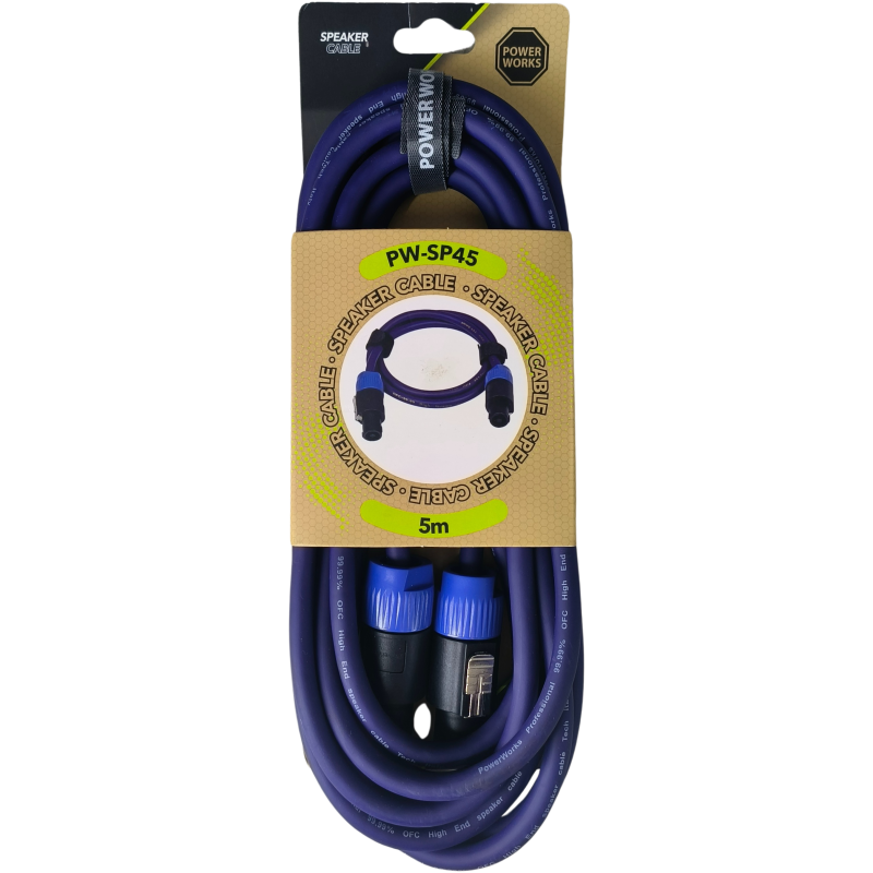 PowerWorks PW-SP45 5M Speakon-to-Speakon Cable