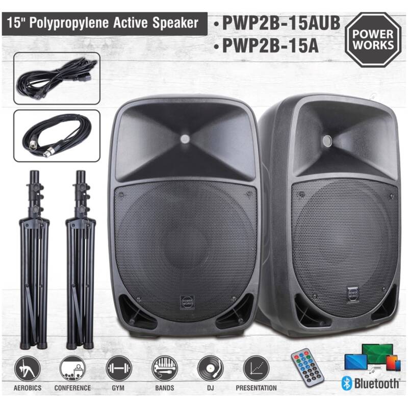 PowerWorks PWP2B-15A Active Speaker System