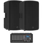 PowerWorks GROOVE-BOX DUO 2 x 12” Passive PA Speakers+ 8 Ch Powermixer