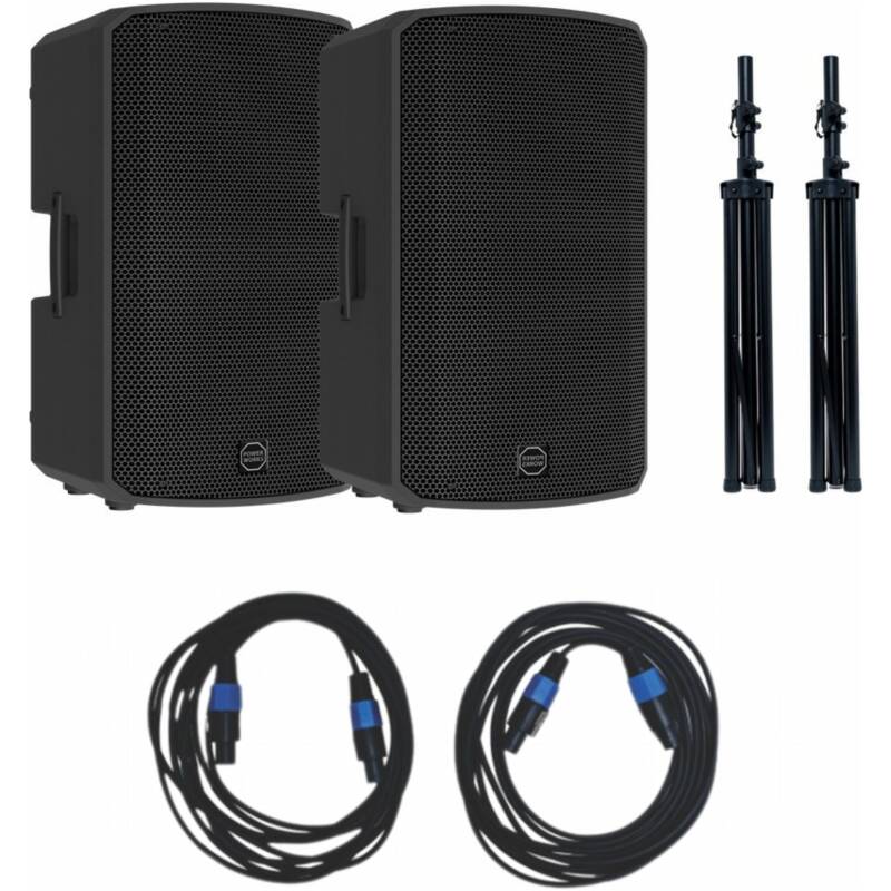 PowerWorks PARTY-PRO DUO 2x15" Active PA System+Stands