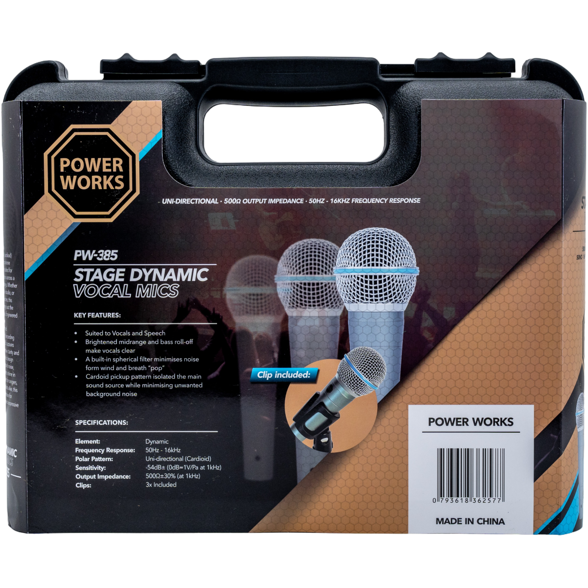 PowerWorks PW-385 Dynamic Vocal Microphone Kit - Image 5