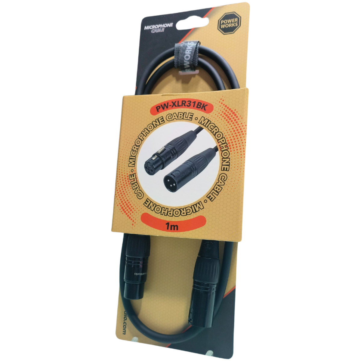 PowerWorks PW-XLR31BK 1M XLR Male to Female Cable - Image 2