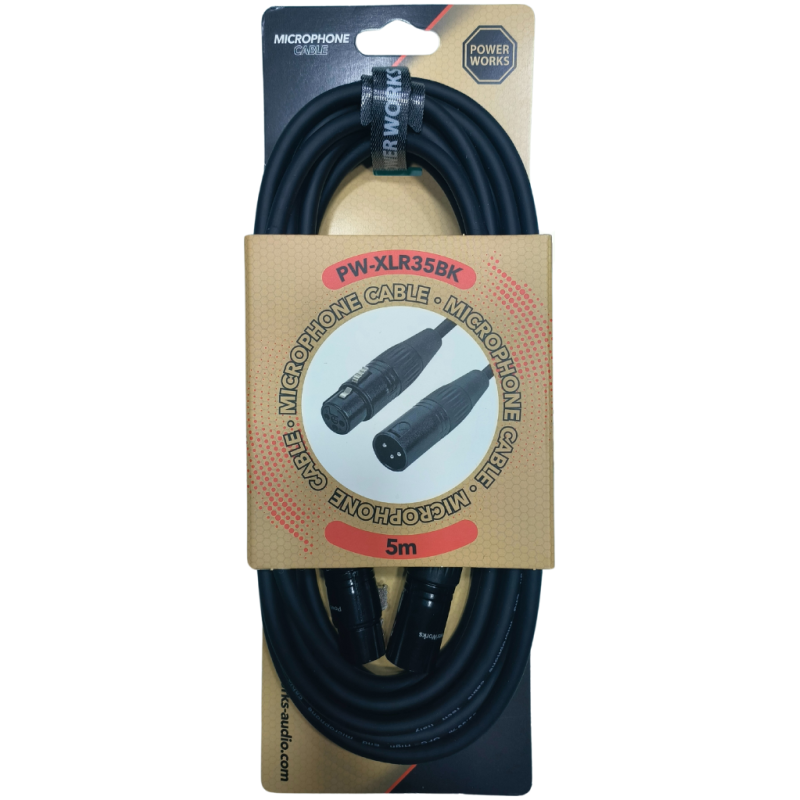 PowerWorks PW-XLR35BK 5M XLR Male to Female Cable