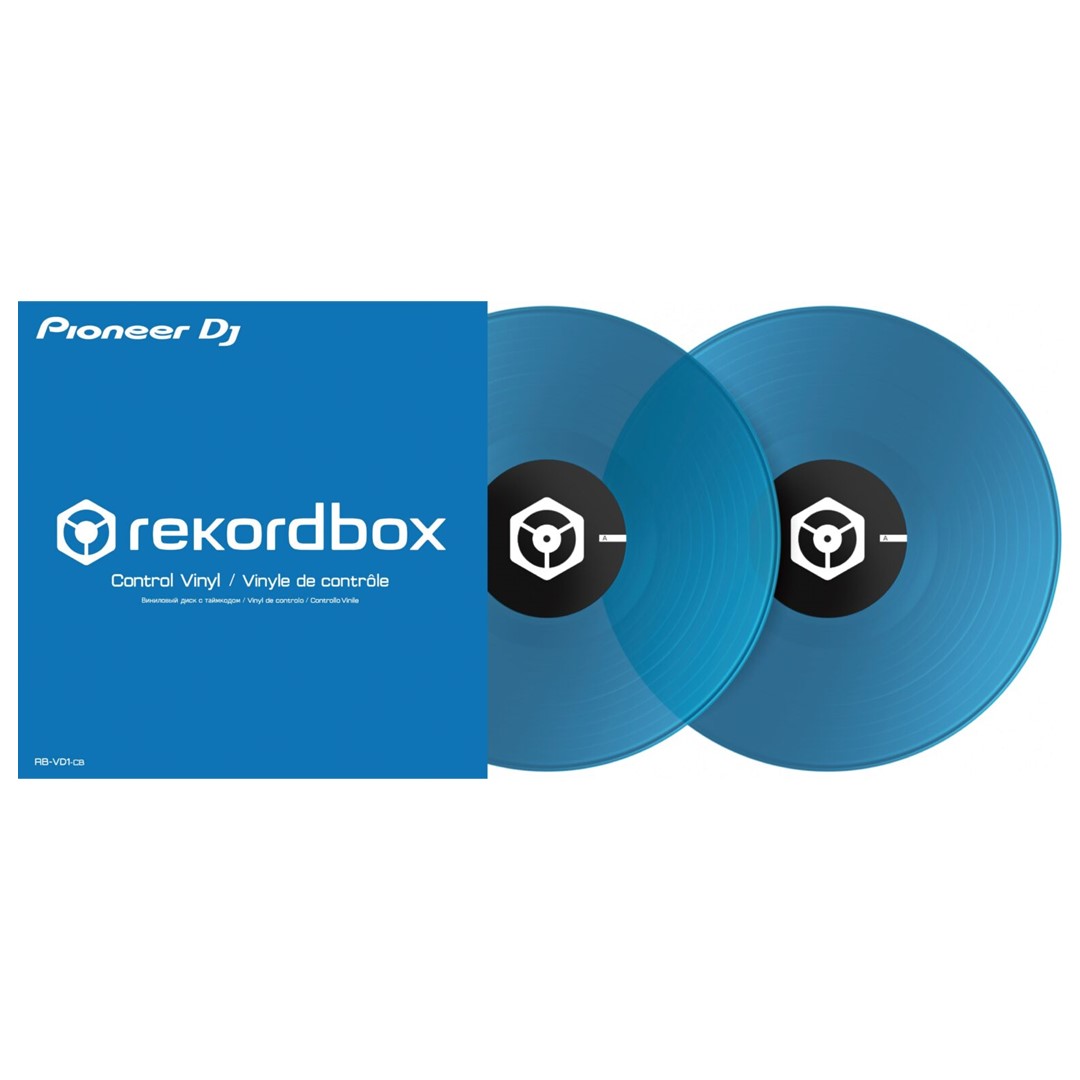 RB-VD1-CB-Clear-Blue-Control-Vinyl-Pair-Front- Pioneer DJ RB-VD1-CB Clear Blue Control Vinyl (Pair) - Image 1