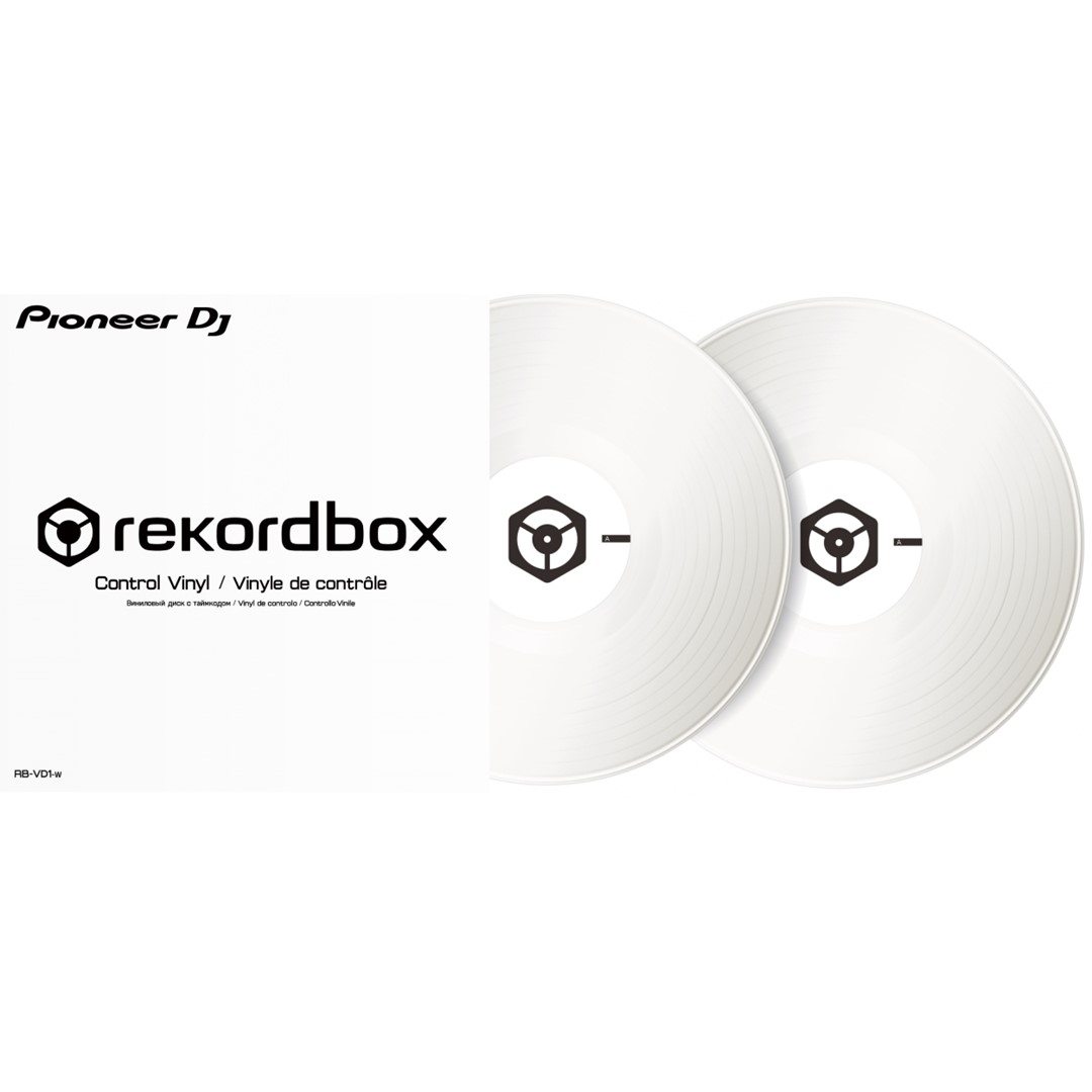 RB-VD1-W-White-Control-Vinyl-Pair-Front- Pioneer DJ RB-VD1-W White Control Vinyl (Pair) - Image 1
