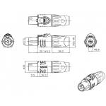 Enova SP24FN - Loudspeaker Connection 4-pin, Metal Housing Female - Image 2