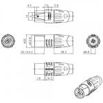 Enova SP24MN - Loudspeaker Connection 4-pin, Metal Housing Male - Image 4