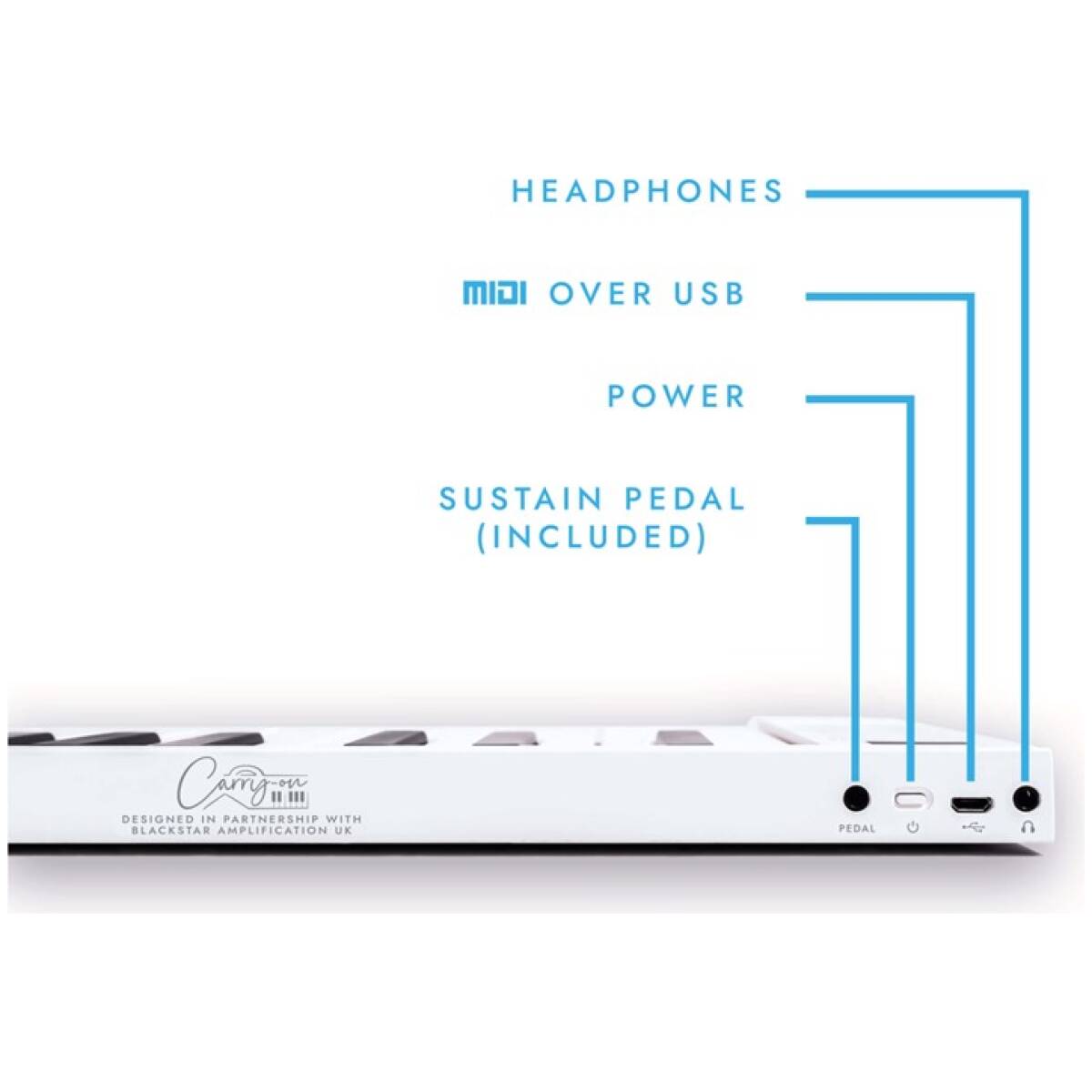 CARRY-ON-FP88 88 Key Folding Piano White - Image 4