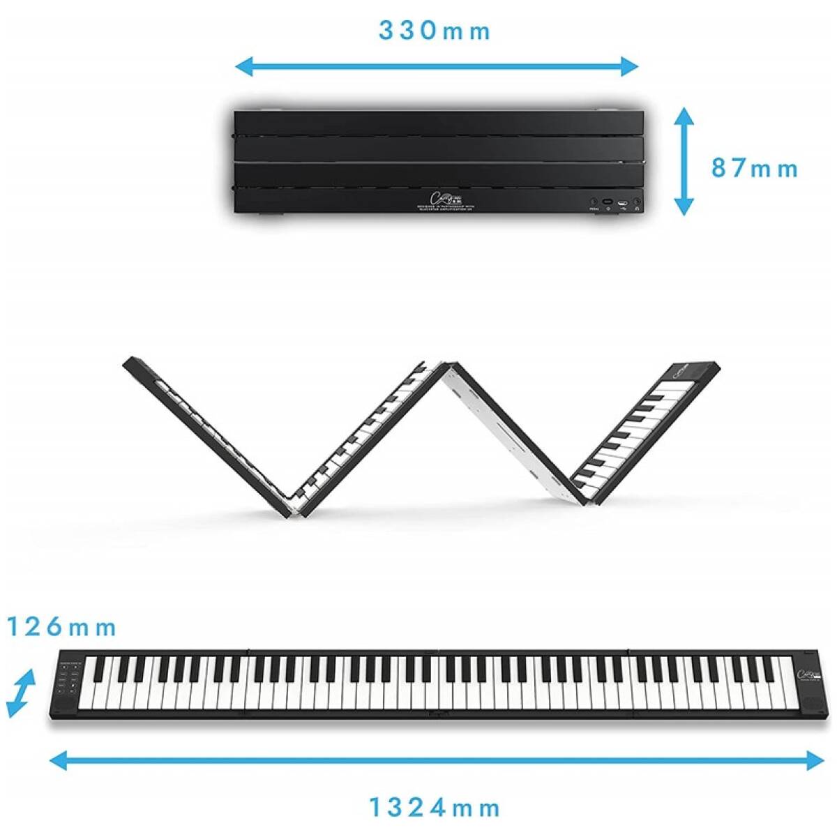 CARRY-ON-FP88-BK 88 Key Folding Piano Black - Image 2