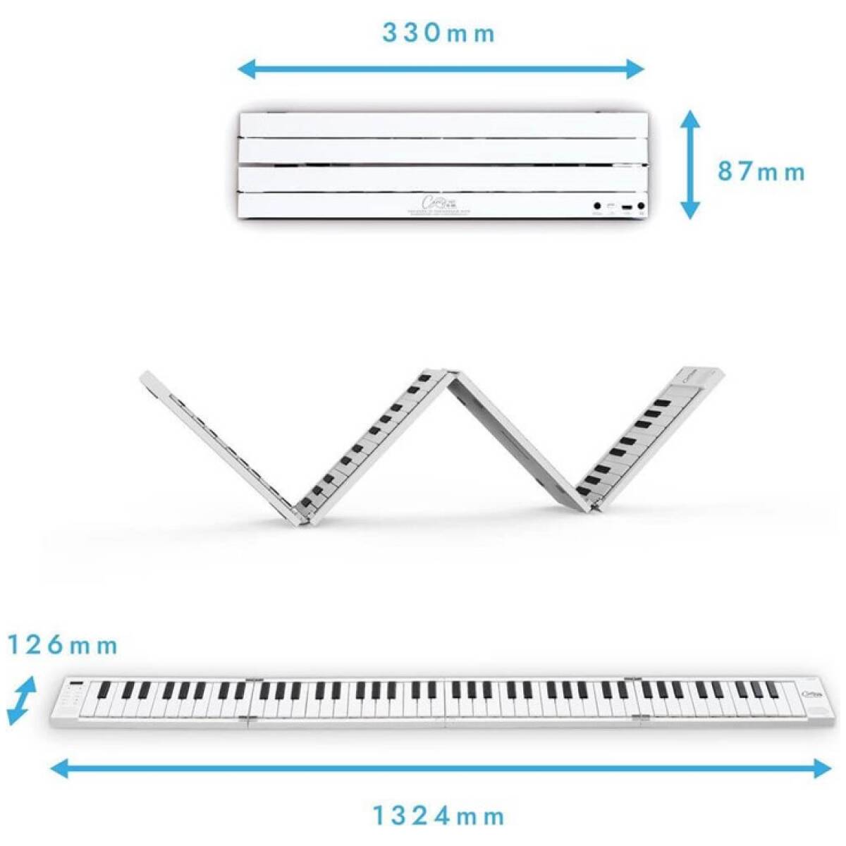 CARRY-ON-FP88 88 Key Folding Piano White - Image 5