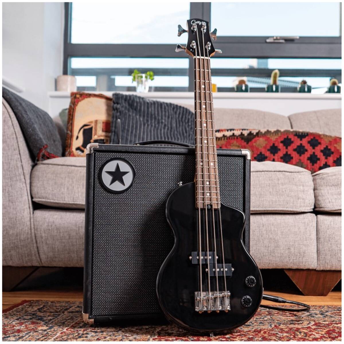 CARRY-ON-ST-BASS-JB Mini Bass Guitar Jet Black - Image 6