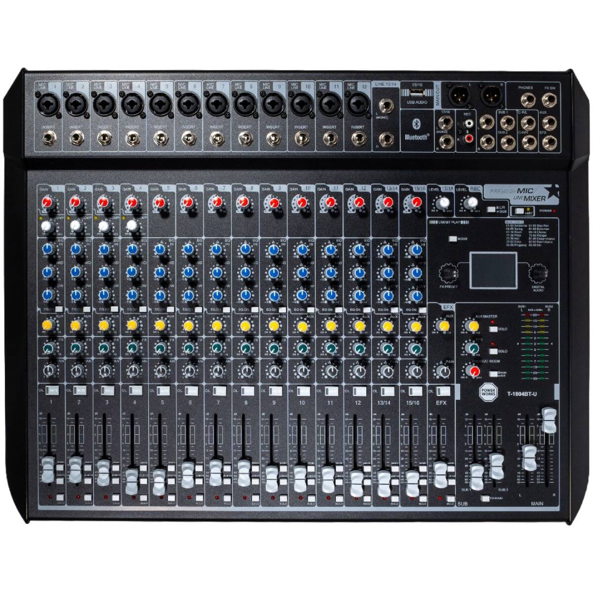 PowerWorks T-1804BT-U Analogue Mixer - Image 2