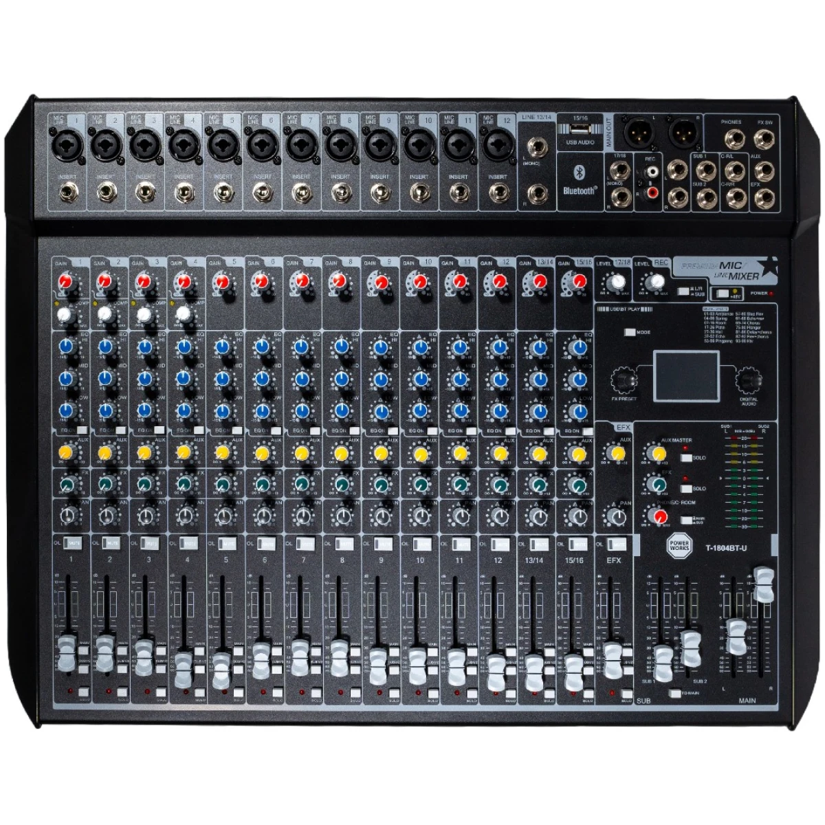 PowerWorks T-1804BT-U Analogue Mixer - Image 2