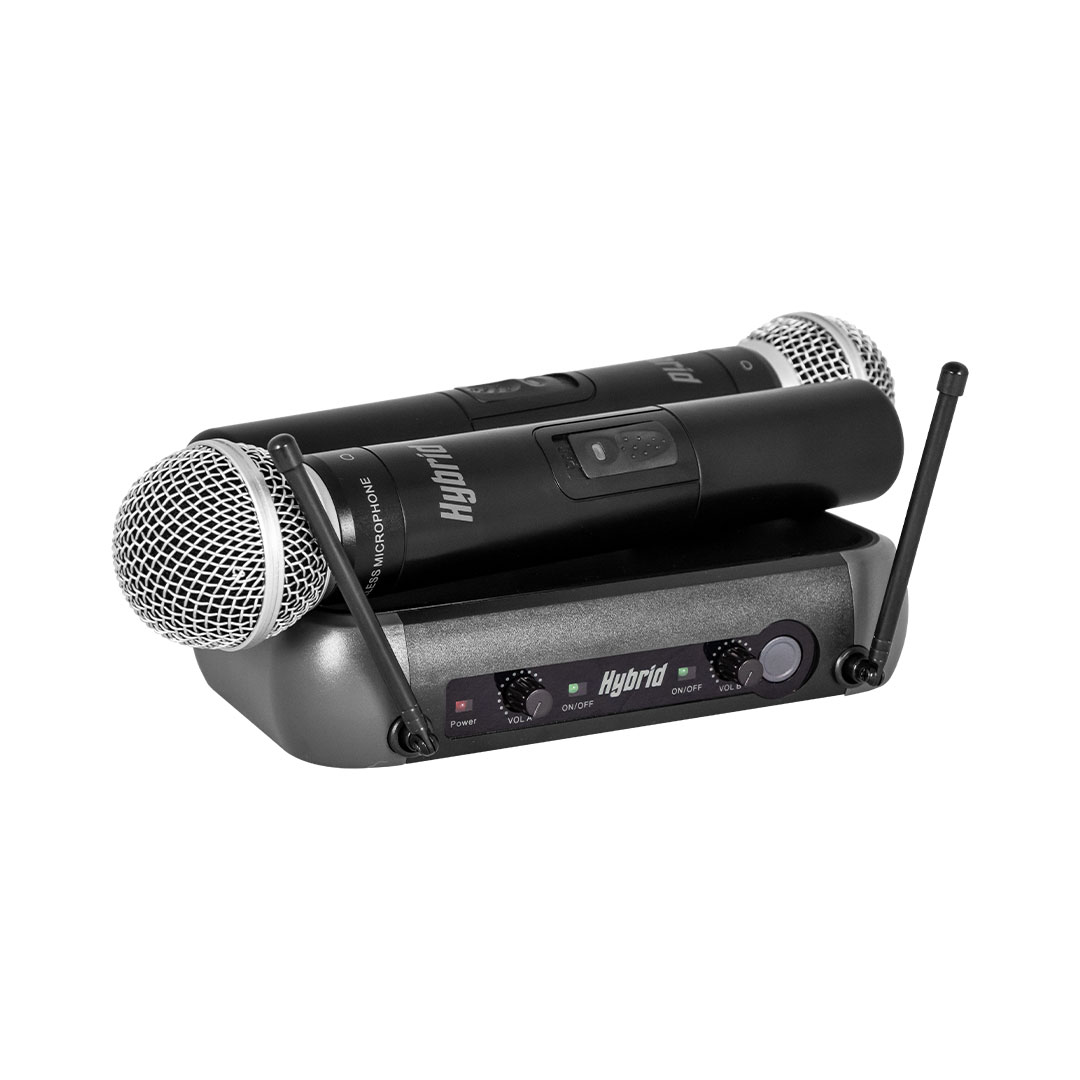 VIVMICHYB015-1 Hybrid Mini U-DF Dual Handheld Wireless Microphone System - Image 1