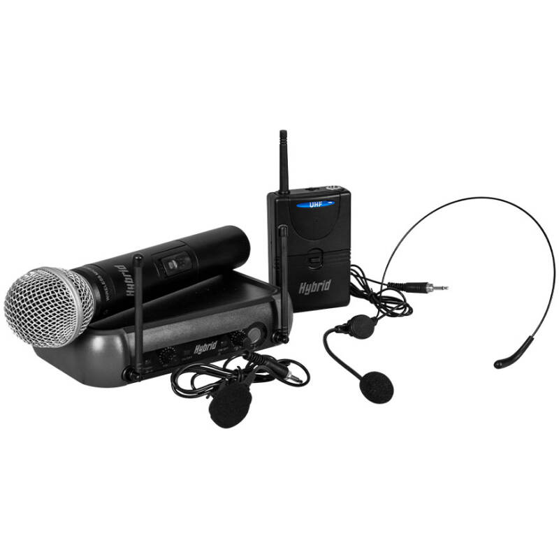 Hybrid Mini U-DF Handheld Lapel/Headset Dual Wireless Microphone System