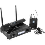 Hybrid U-DV/B Dual Handheld + Lapel Wireless Microphone System