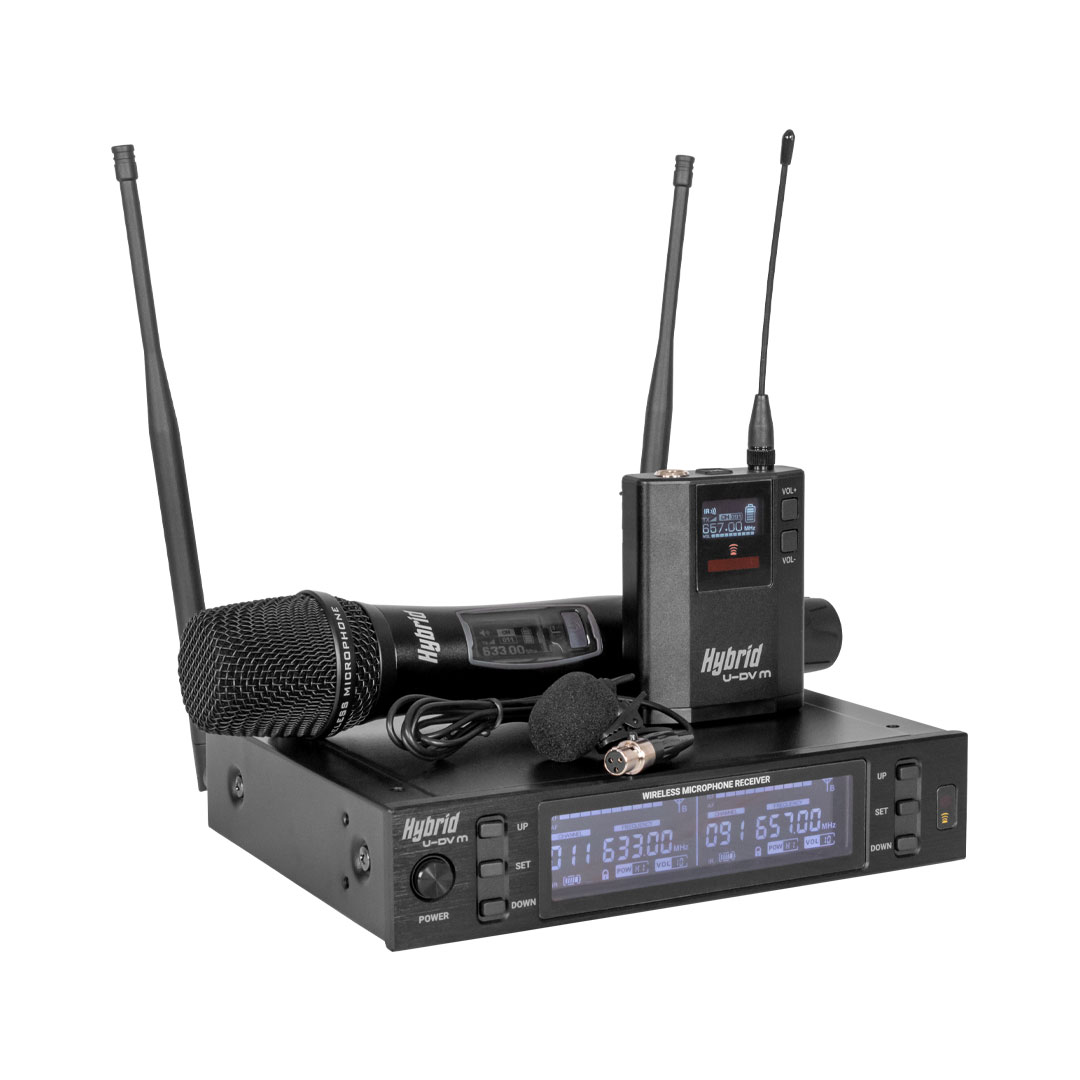 VIVMICHYB095-1 Hybrid U-DV M Handheld And Lapel Wireless Microphone System - Image 1