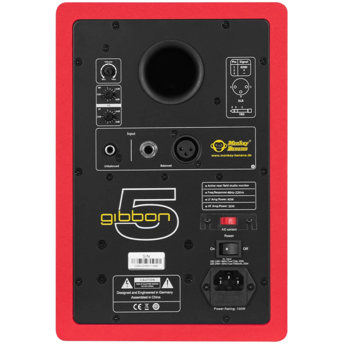 Monkey Banana Gibbon 5 Red Powered 5″ Studio Monitor (Pair) - Image 2