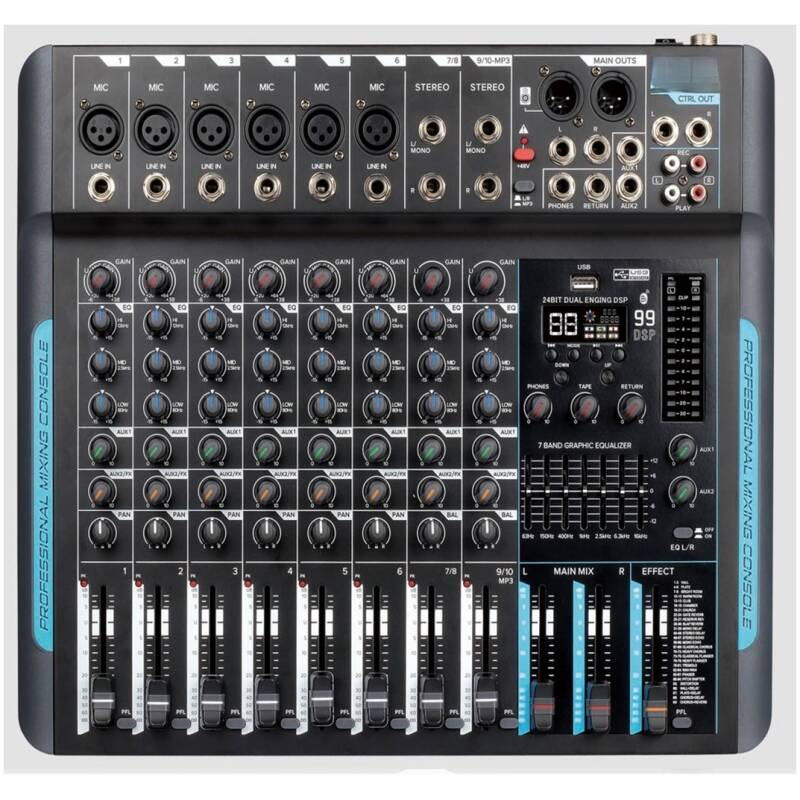 PowerWorks X10BT-UFX 8-Channel Mixer with DSP