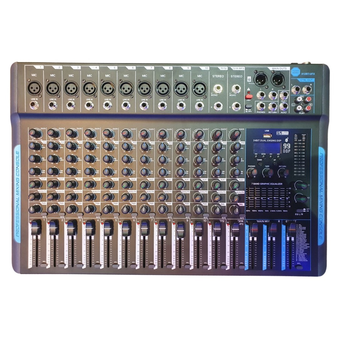 X12BT-UFX-12-Channel-Mixer-with-DSP-Top PowerWorks X12BT-UFX 12-Channel Mixer with DSP - Image 1