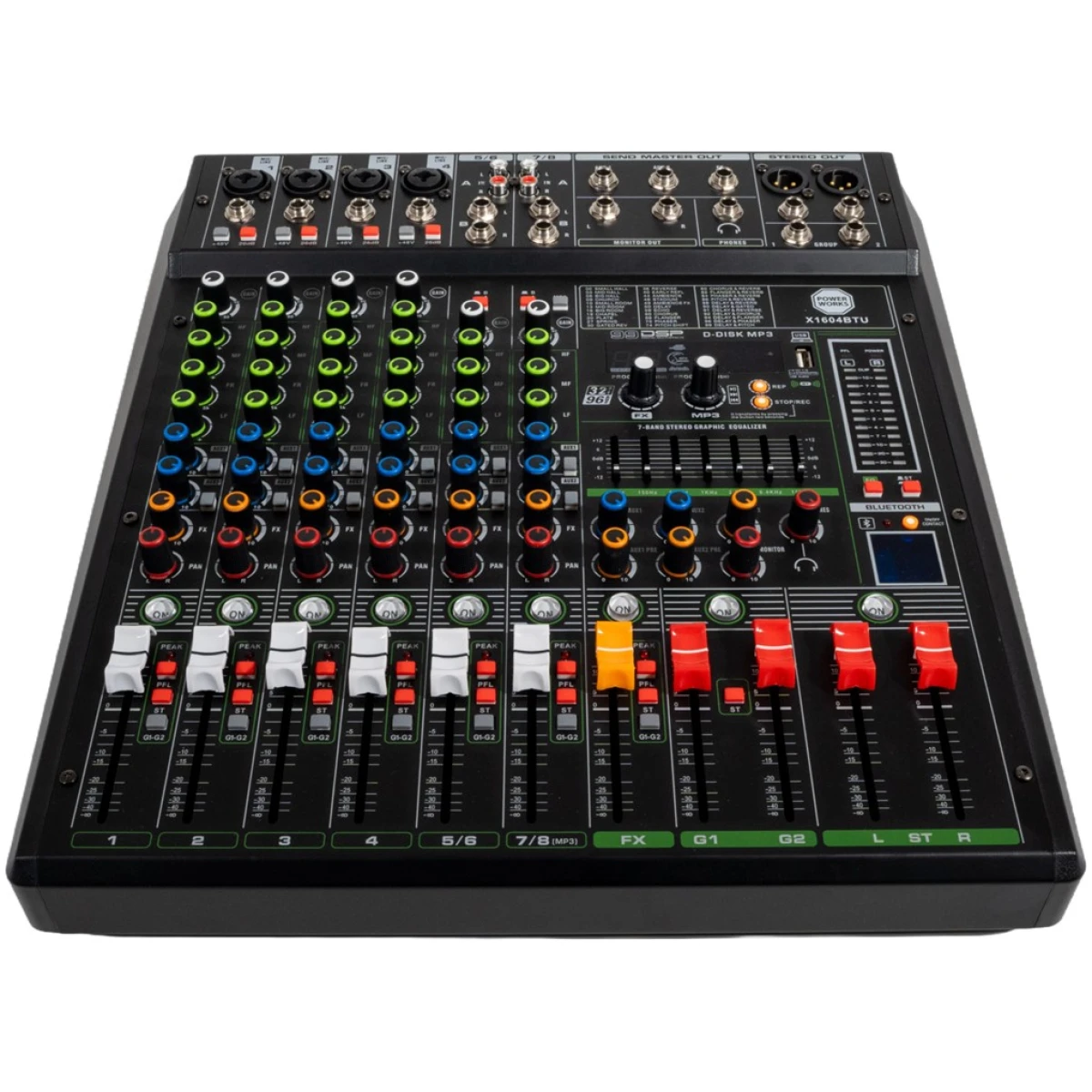 PowerWorks X1604BT-USB 4 Mono/2 Stereo Channel Mixer - Image 3