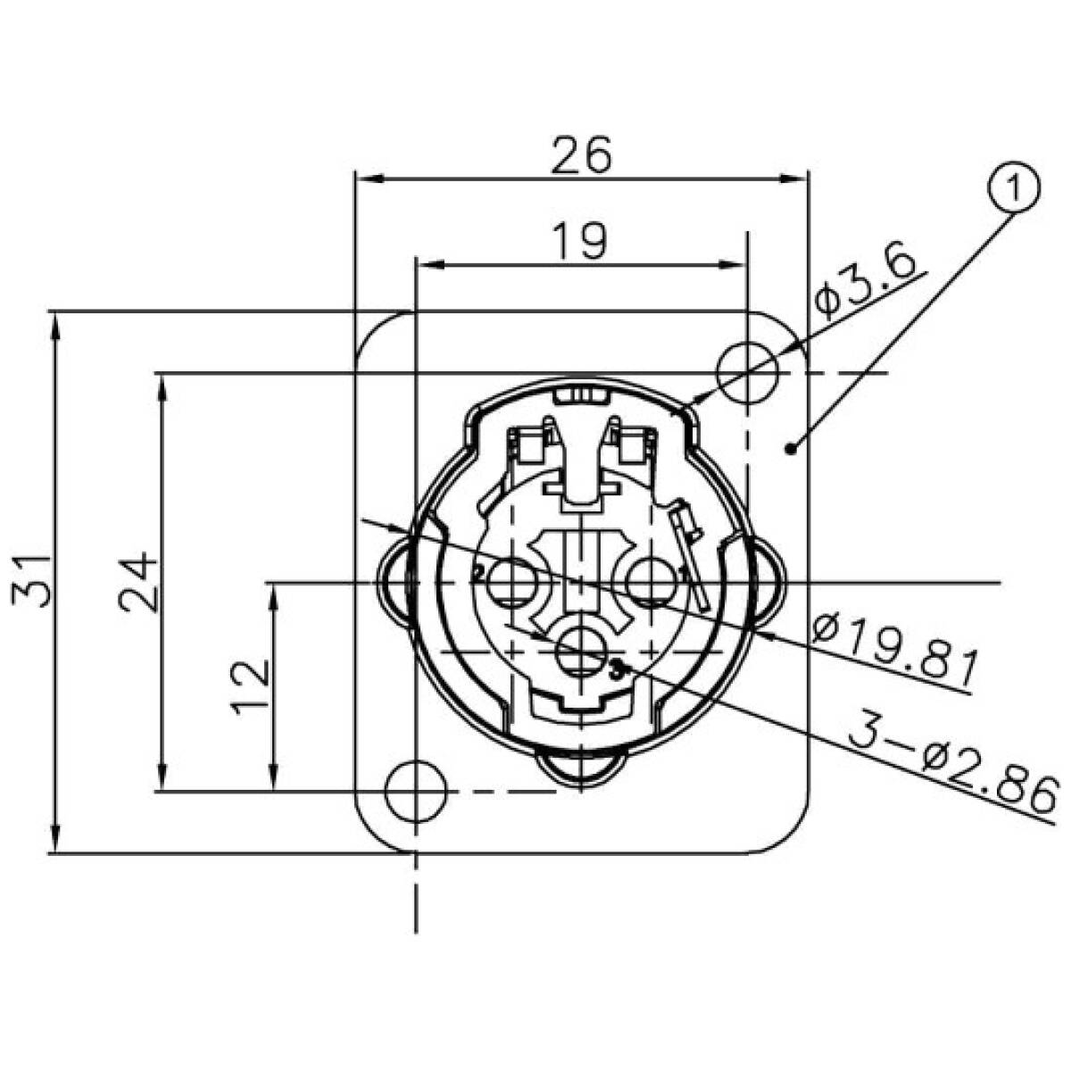 Enova XL13MB - XLR Male Chassis connector - Image 4