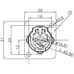 Enova XL13MB - XLR Male Chassis connector - Image 4