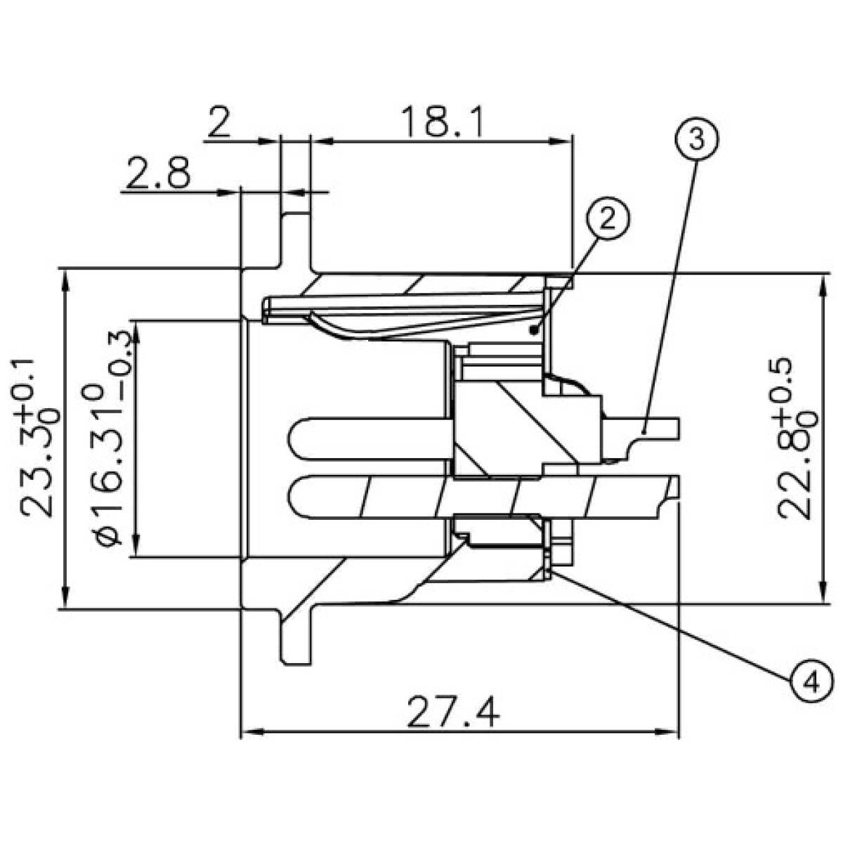 Enova XL13MB - XLR Male Chassis connector - Image 3