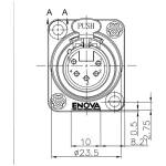 Enova XL15FB - XLR Female Chassis Connector;5-Pin Black Metal - Image 5