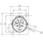 Enova XL15FB - XLR Female Chassis Connector;5-Pin Black Metal - Image 4
