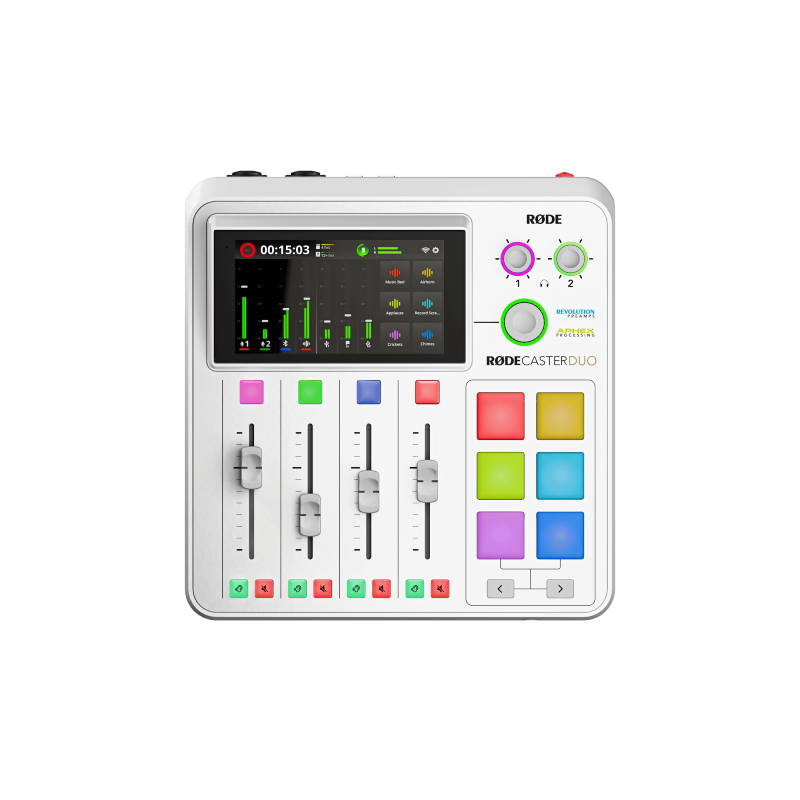 upload_68e8ff5300c1a-1 RODE RØDECaster Duo-W – White Edition Audio Production Console - Image 1