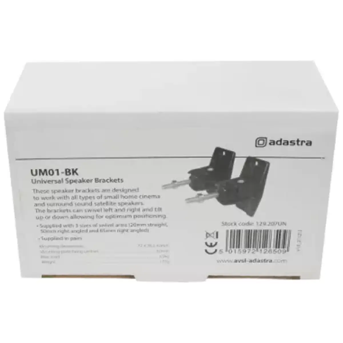 Adastra UM01B Speaker Brackets Universal Black - Image 3