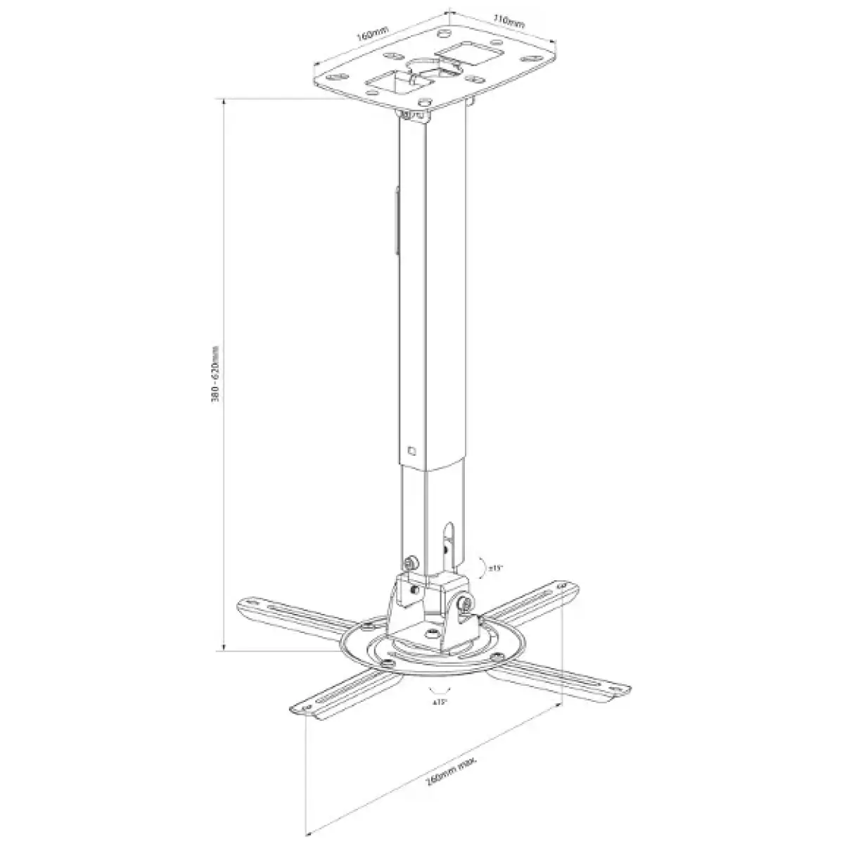 Avlink PJM620 Projector Ceiling Bracket - Image 3