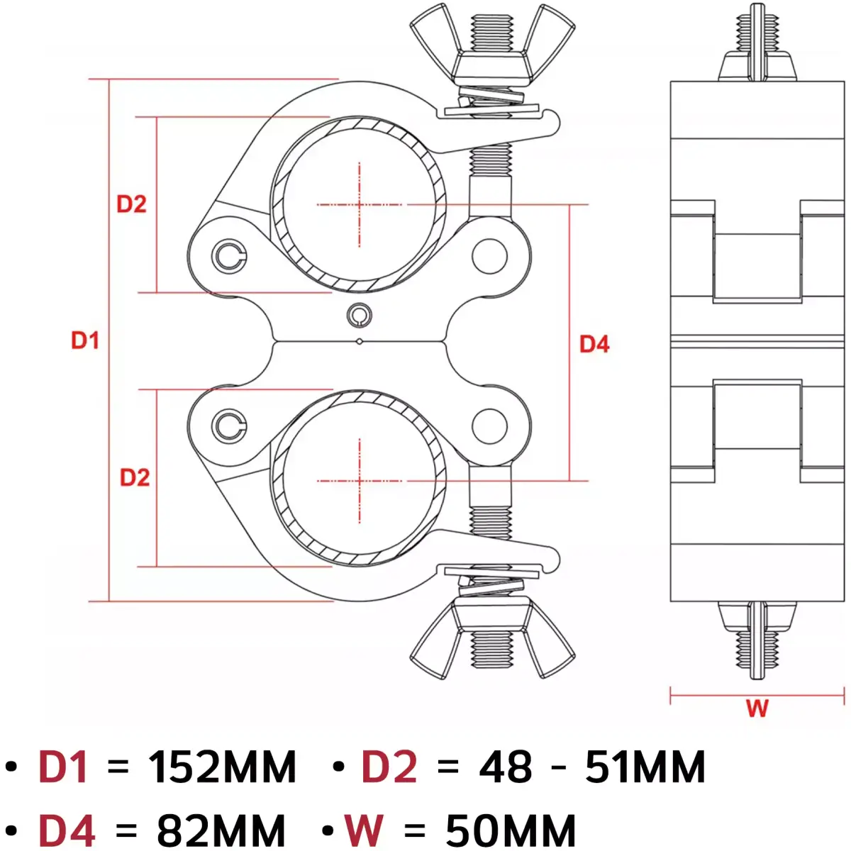 Beamz BC50 - 500D Swivel Coupler 500KG Aluminium - Image 4