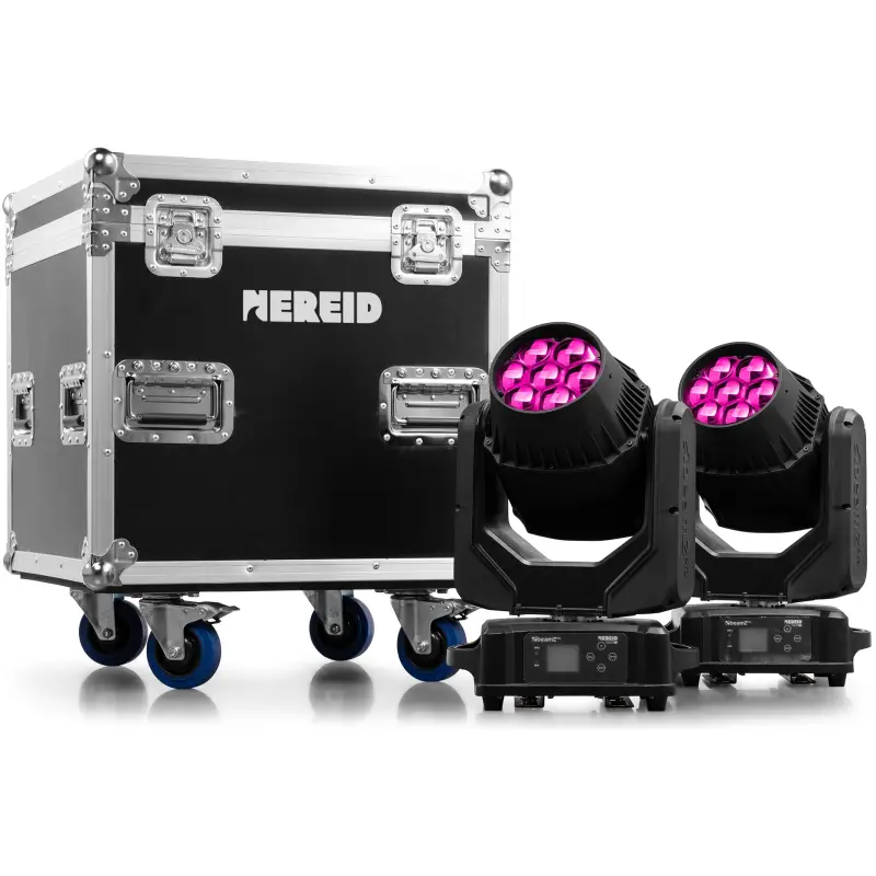 Beamzpro NEREID740 Led Moving Head Wash IP65 7X 40W [2 In A Flightcase]