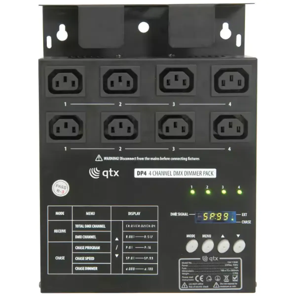 Qtx DP4 Dmx Dimmer Pack 4 Channel - Image 2