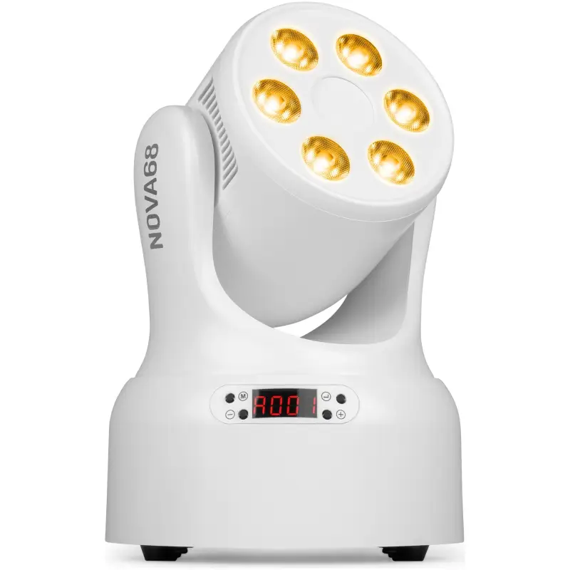 BEAMZ NOVA68-WH LED MOVING HEAD WASH 6x 8W RGBW WHITE