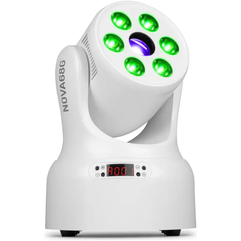 BEAMZ NOVA68G-WH LED MOVING HEAD WASH 6x 8W RGBW GOBO WHITE