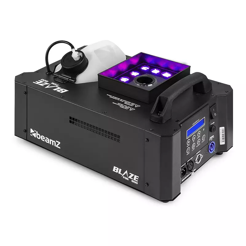 160538B_1 Beamz BLAZE800 Vertical Fog Machine 800W Rgba 12X 4W - Image 1