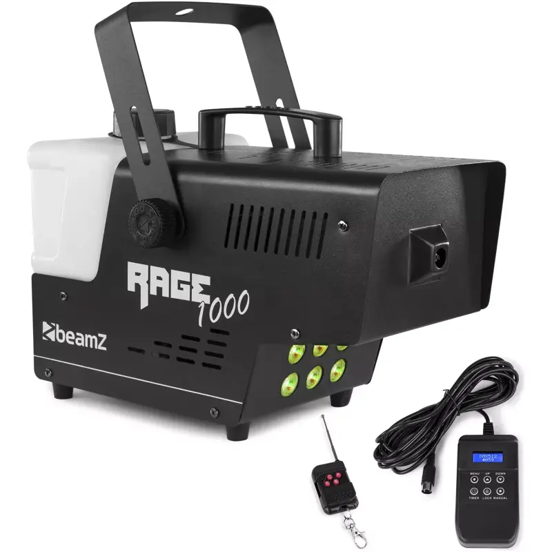 Beamz RAGE1000LED Smoke Machine 1000W Rgb 6X 9W Wireless Remote