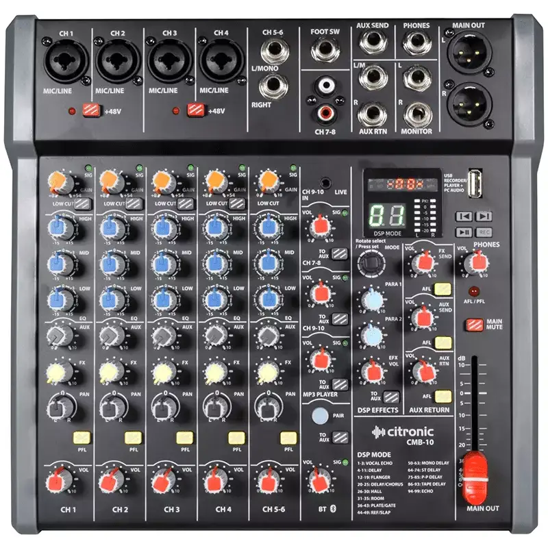 Citronic Cmb - 10 MUSIC MIXER 5 - Ch Dsp/bt/usb/pc
