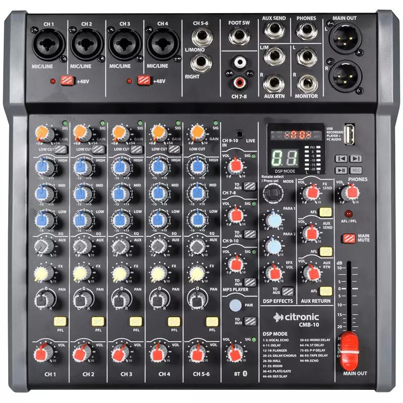 170890CT_1 Citronic Cmb - 10 MUSIC MIXER 5 - Ch Dsp/bt/usb/pc - Image 1