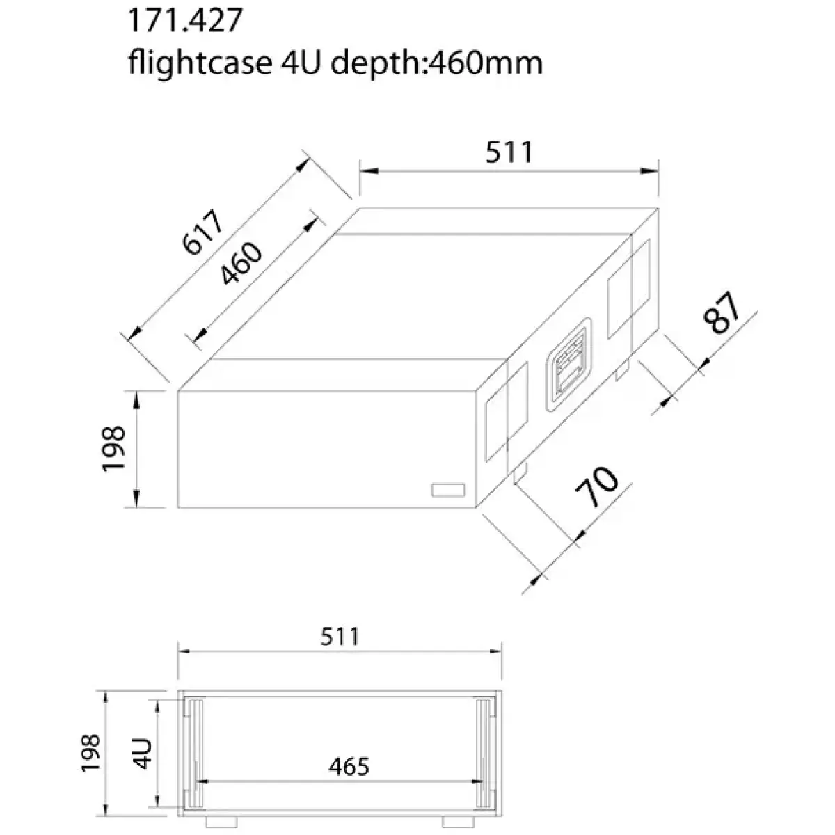 Power Dynamics - Pd - F4US 19IN Case 4U For Disco Equipment - Image 2