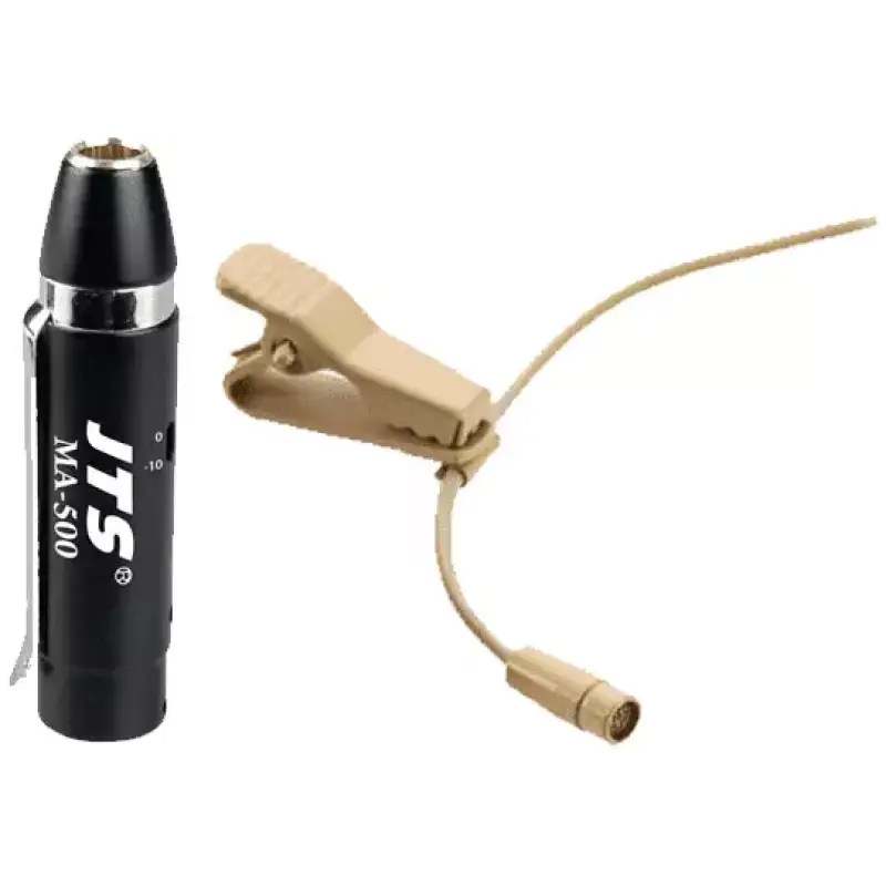 Jts Cm - 201I/MA - 500 Miniature Lapel Microphone Beige With Phantom Power Adaptor