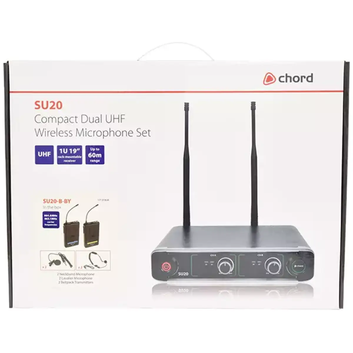 Chord SU20 - B - By Dual Lapel Microphone Uhf 864.8+863.1MHZ - Image 8
