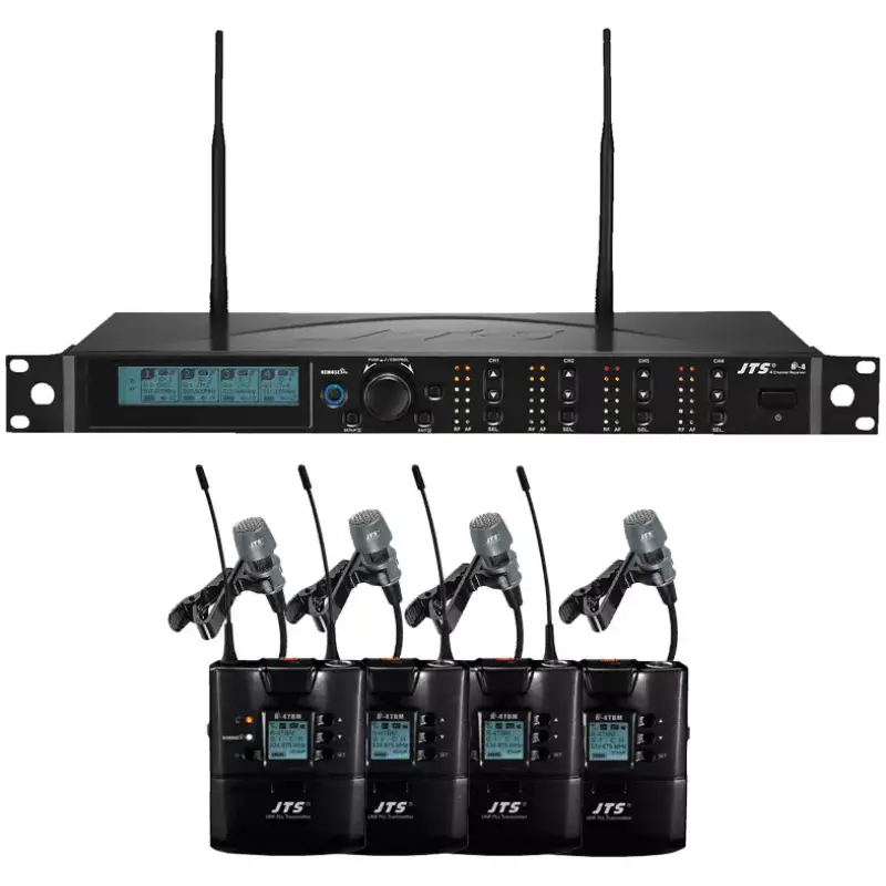 Jts R - 4/R - 4TB+CM - 501 X4 QUAD LAPEL MICROPHONE DIVERSITY UHF 614 - 650 MHZ MICROPHONE DIVERSITY UHF