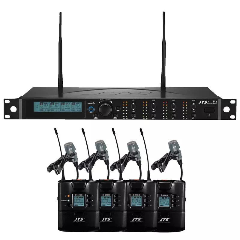 171951JTS_1 Jts R - 4/R - 4TB+CM - 501 X4 QUAD LAPEL MICROPHONE DIVERSITY UHF 614 - 650 MHZ MICROPHONE DIVERSITY UHF - Image 1